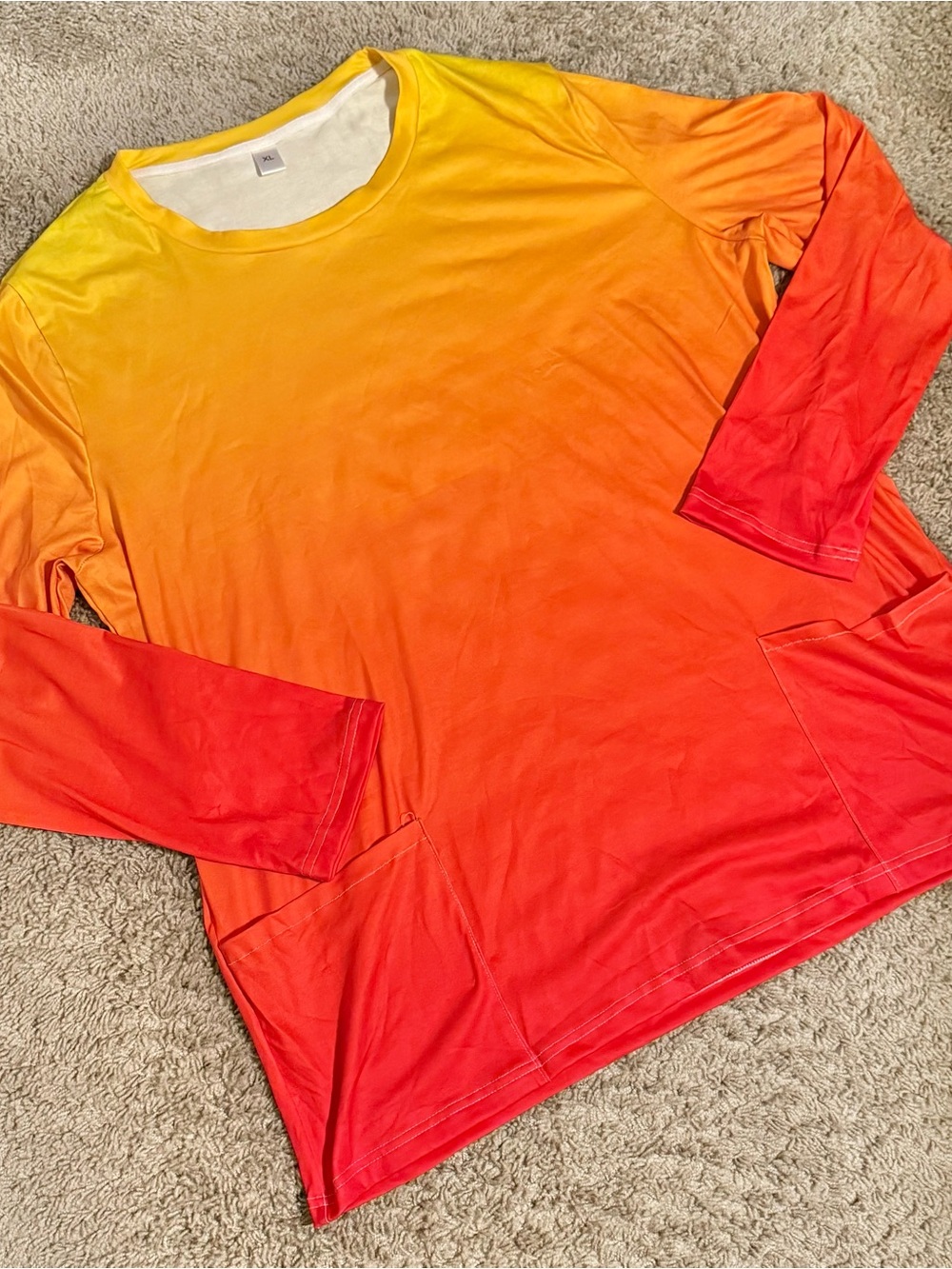 Rydcot Long Sleeve Yellow Gradient Crew Neck T-Shirt Women’s Size XL